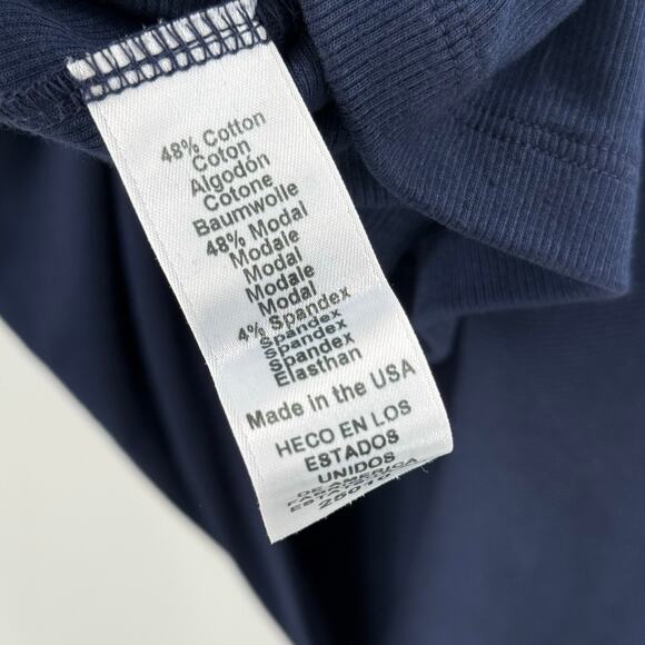 MICHAEL STARS Abby Dress Size Large NEW Faux Wrap NWOT Navy Ultra Rib Classic - Picture 10 of 11